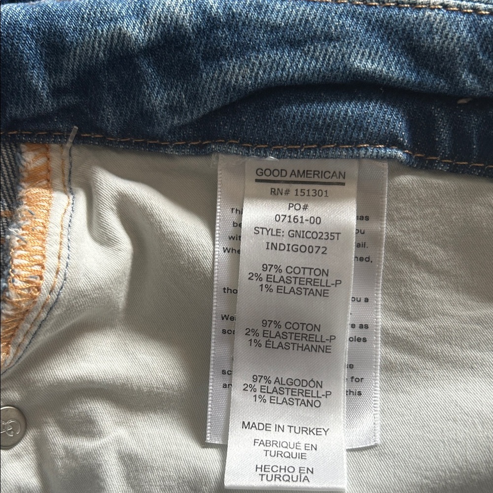Good American Distressed Blue Jean Shorts - Picture 7 of 8